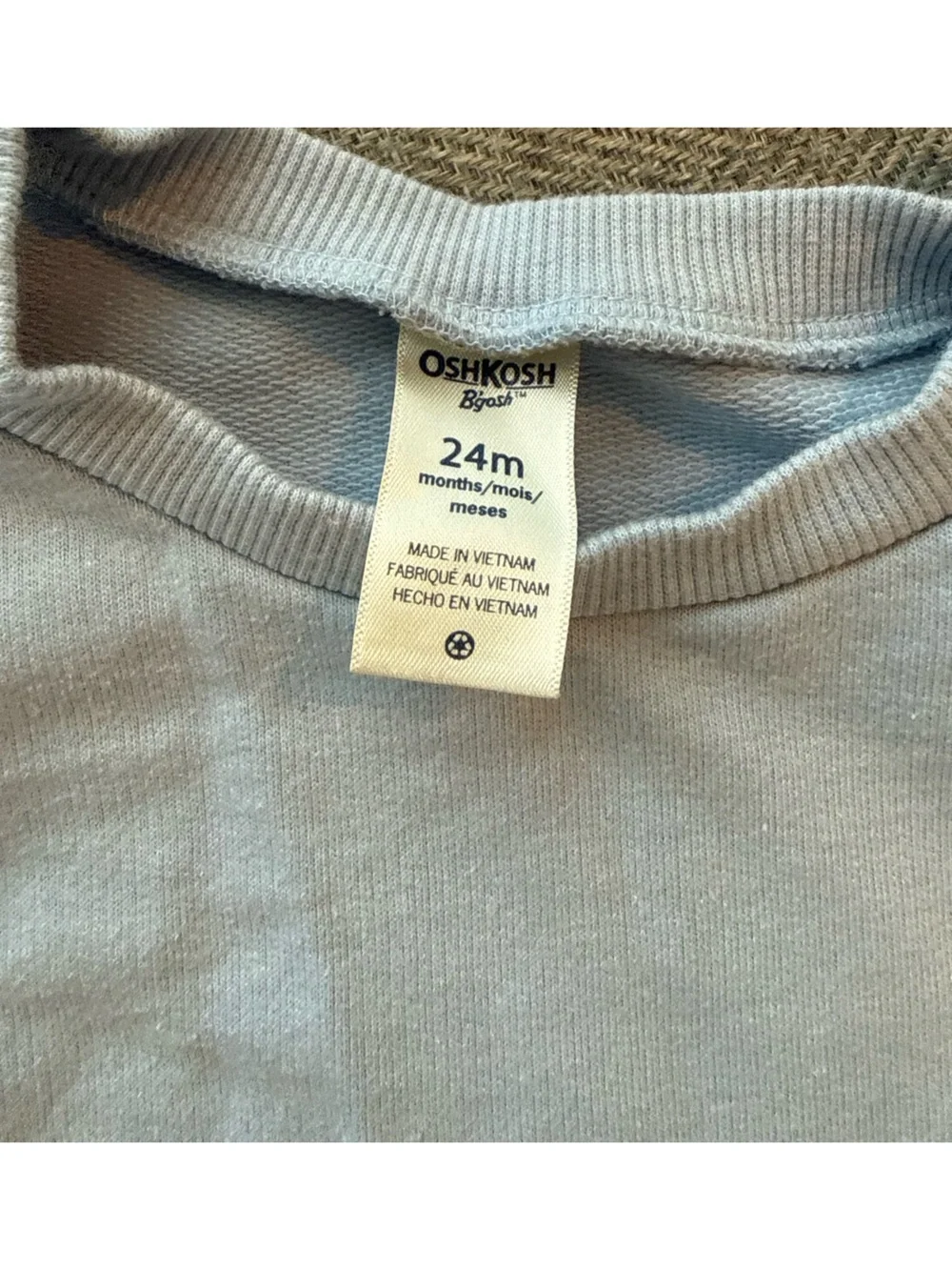 OshKosh B'gosh Light Blue Ruffle Shoulder Long Sleeve Top